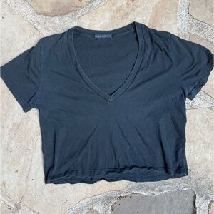 Black Crop Top Brandy Melville V Neck Top